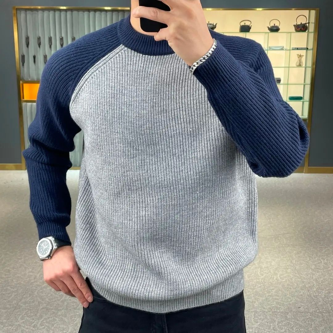 Ribbed Knit Sweater - Autumn and winter fashionable warm color