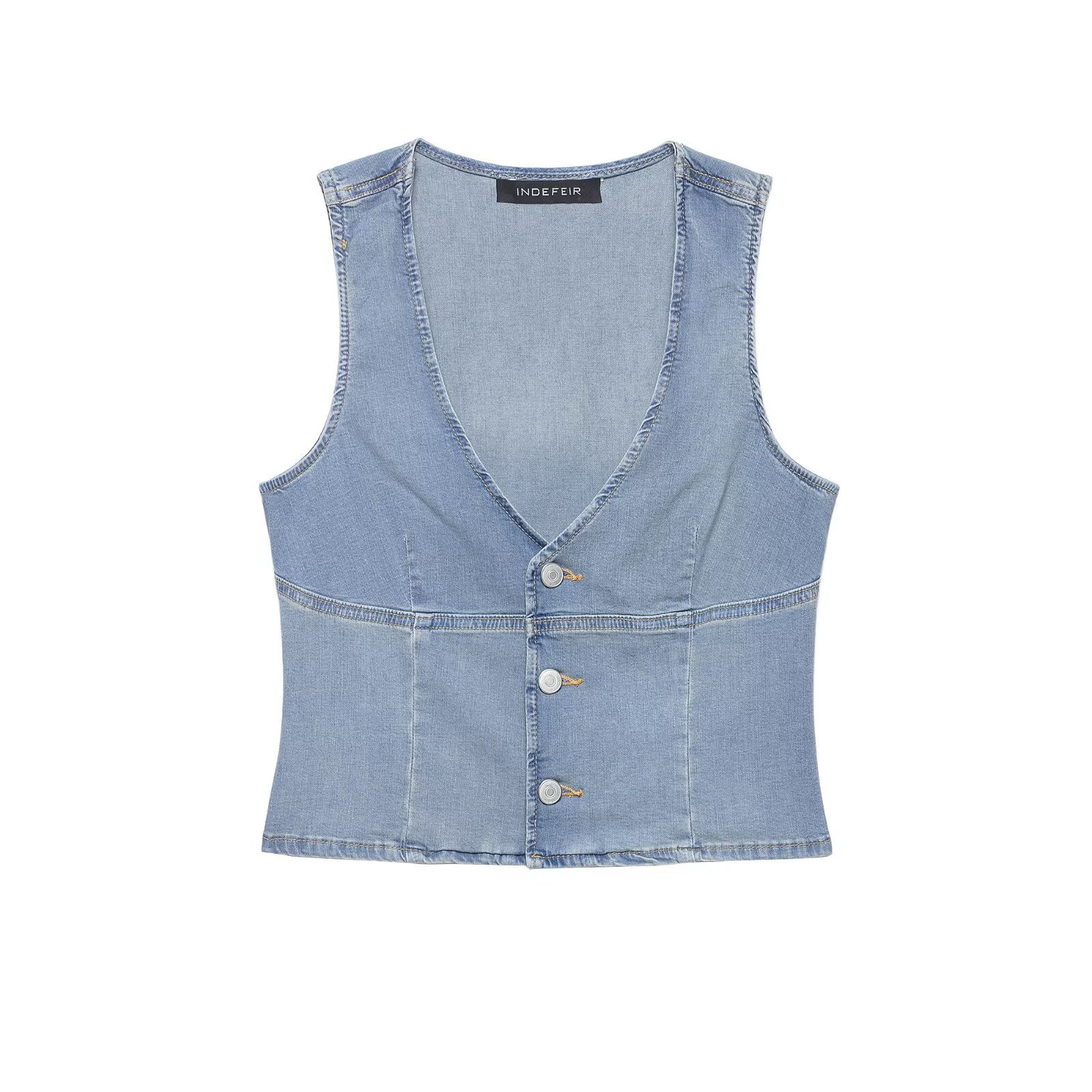 Women Fashion Jeans Top - Women Sexy V Neck Denim Vest