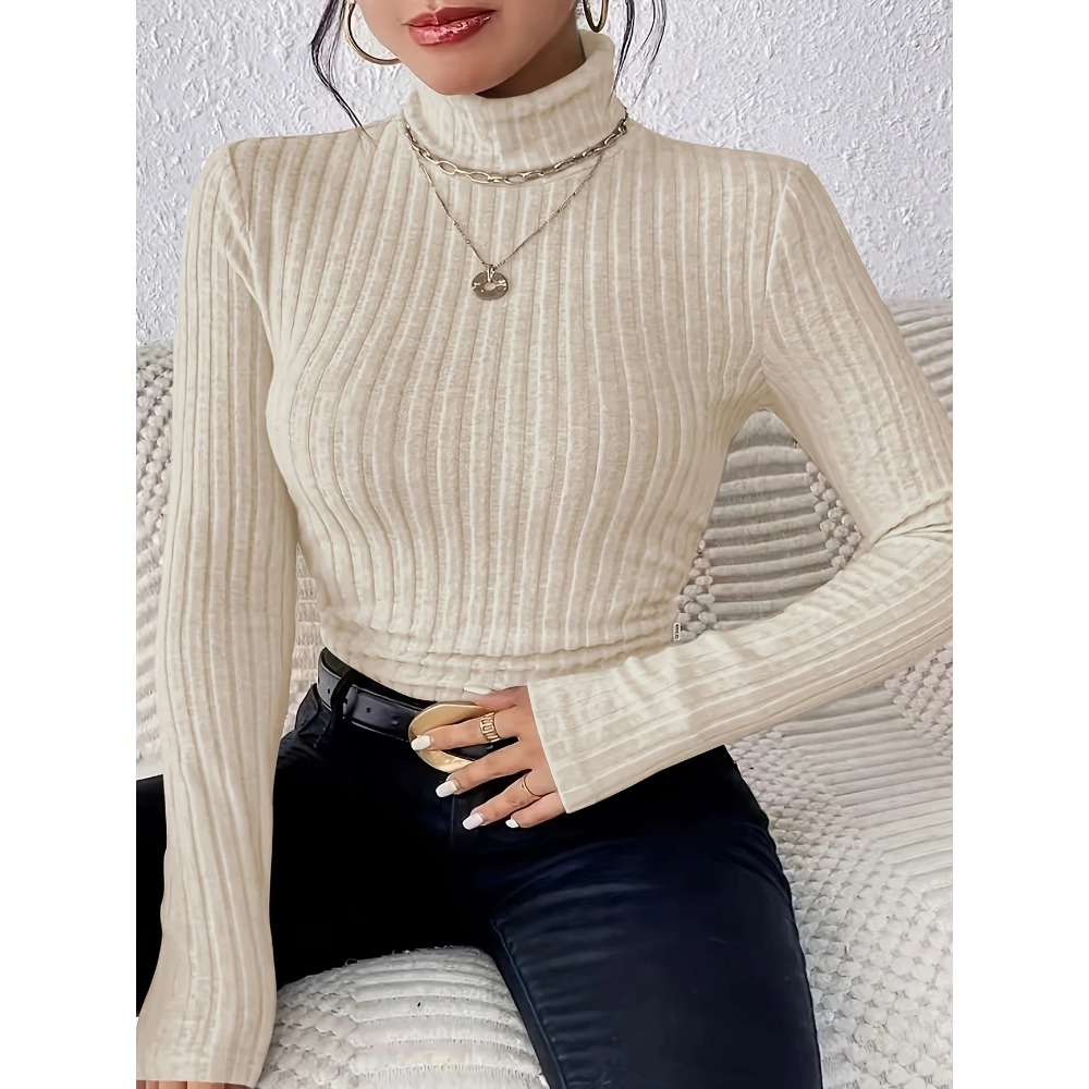 Ribbed Knit Sweater - Plus Size 1XL-5XL Women's Slim Fit