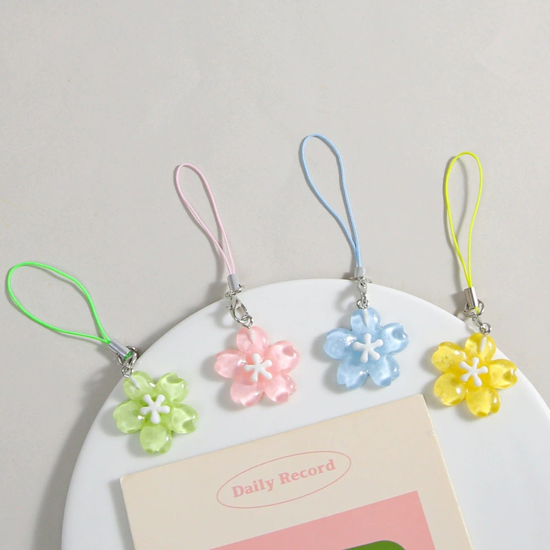 Women'S Fashion Korea - Colorful Resin Flower Phone Chains for