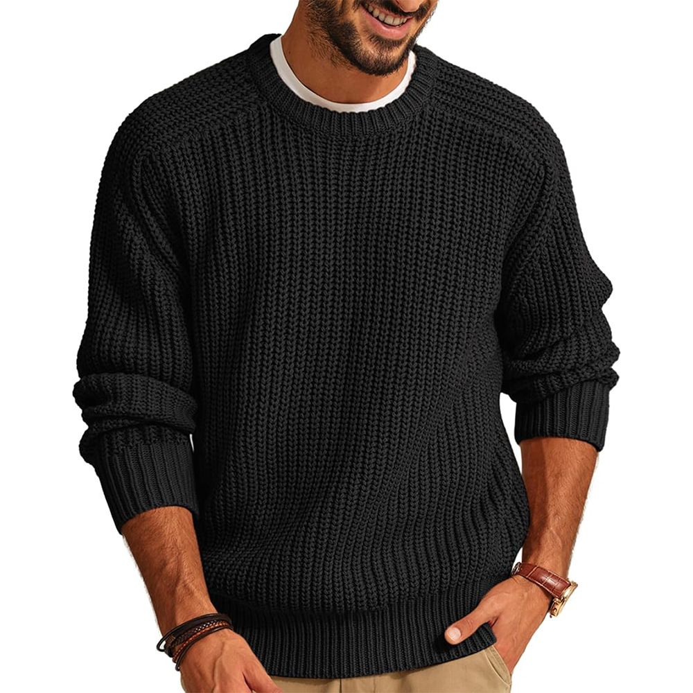 Men’s Knitted Sweater Casual C - огляд і ціна Ribbed Knit Sweater