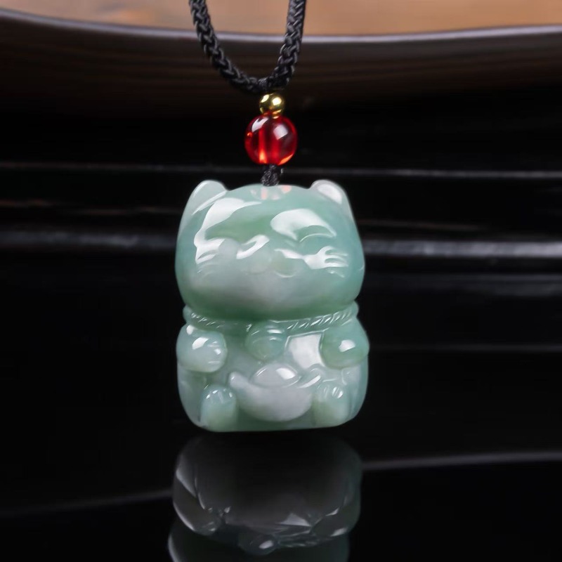 Natural Emerald Jade Lucky Cat - огляд і ціна Women'S Fashion