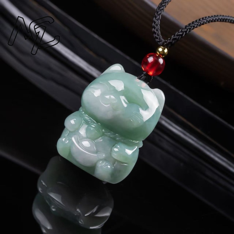 Natural Emerald Jade Lucky Cat - огляд і ціна Women'S Fashion