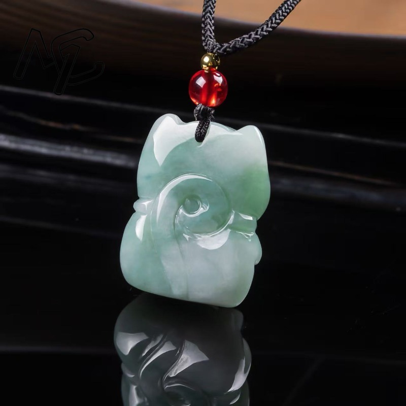 Natural Emerald Jade Lucky Cat - огляд і ціна Women'S Fashion
