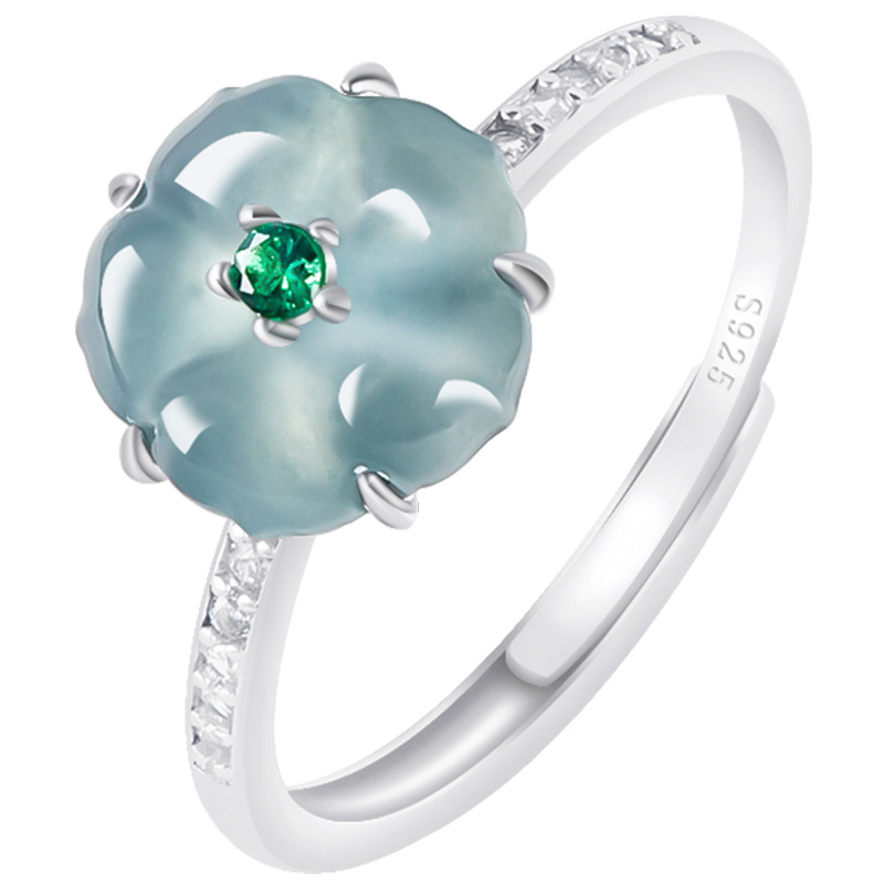 Blue Burmese Jadeite Flower Ri - огляд і ціна Women'S Fashion