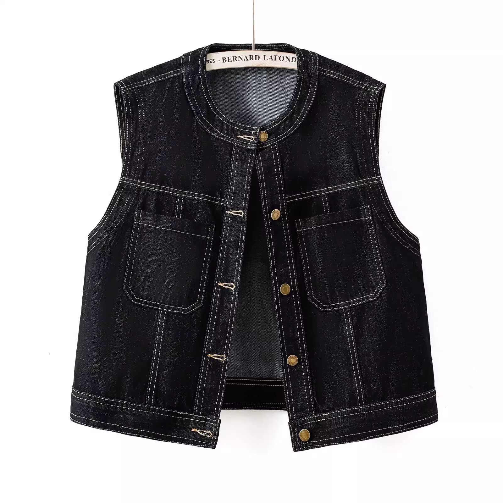 Women Denim Vest O Neck Sleeve - огляд і ціна Women Fashion Jeans Top