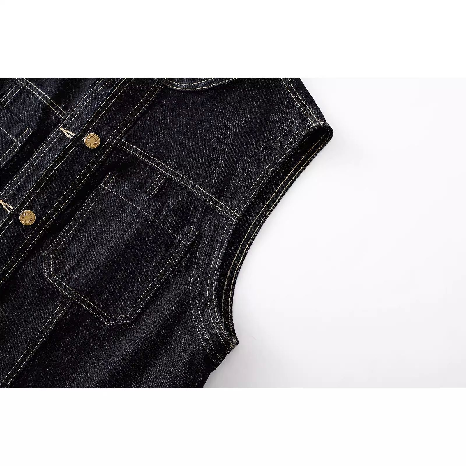 Women Denim Vest O Neck Sleeve - огляд і ціна Women Fashion Jeans Top