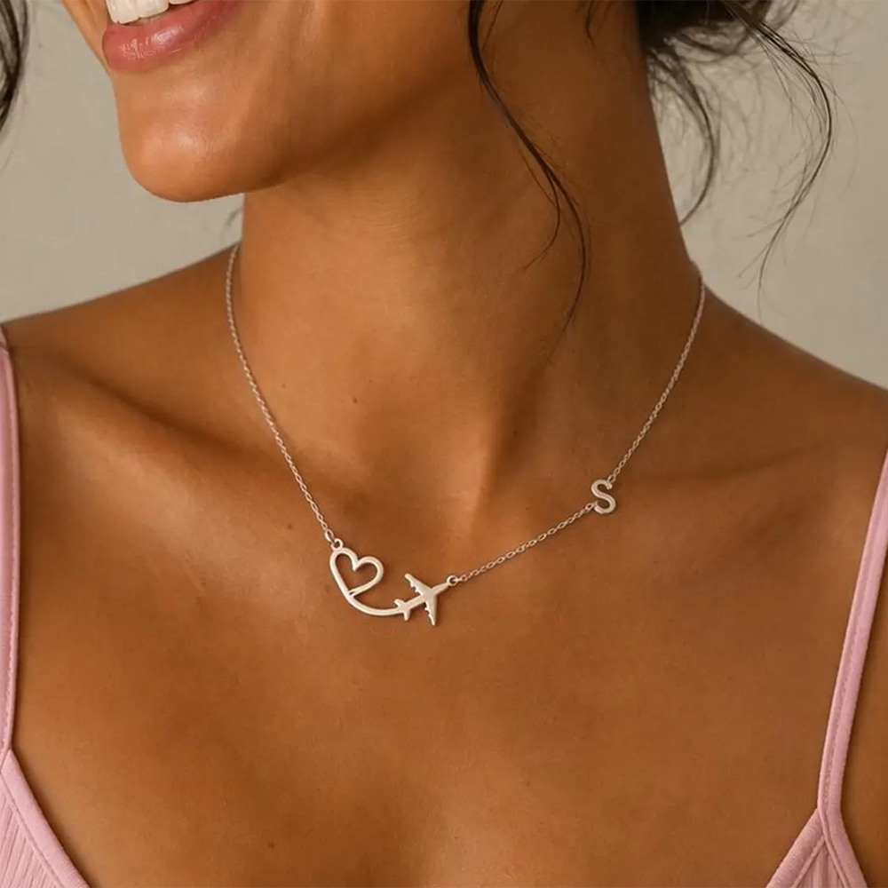 Personalized Heart Airplane In - огляд і ціна Women Fashion Names