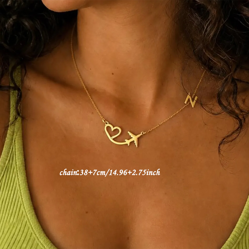 Personalized Heart Airplane In - огляд і ціна Women Fashion Names