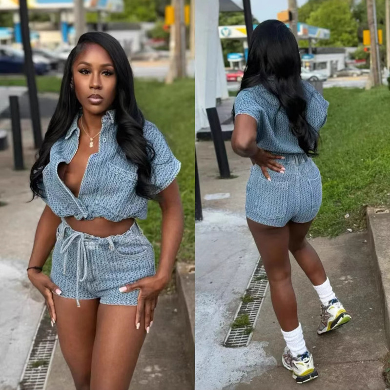 Chic Summer 2 Piece Sets Denim - огляд і ціна Women Fashion Jeans Top