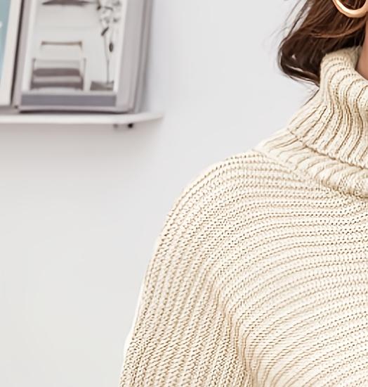 Plus Size Women's Turtleneck S - огляд і ціна Ribbed Knit Sweater
