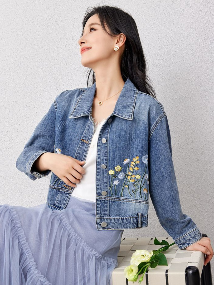 Floral Embroidered Denim Short - огляд і ціна Women Fashion Jeans Top