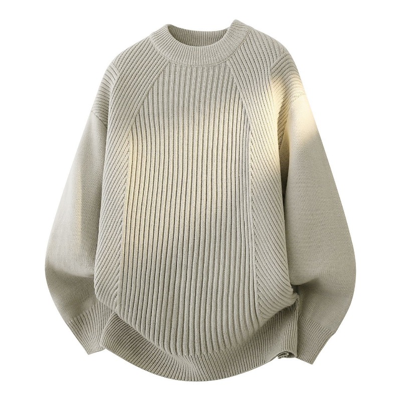 Women Crew Neck Diagonal Rib K - огляд і ціна Ribbed Knit Sweater