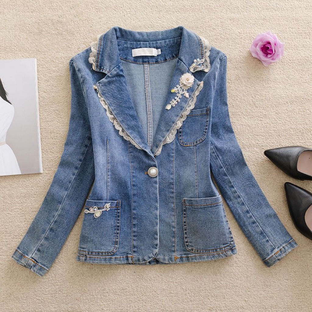 Stitching Women Denim Jacket 2 - огляд і ціна Women Fashion Jeans Top