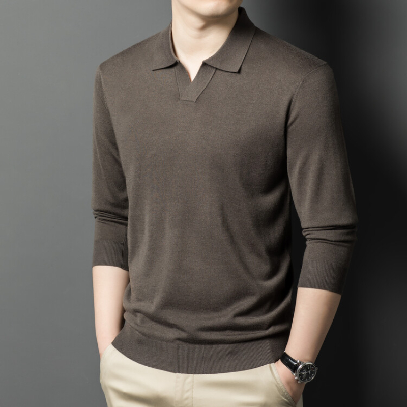 Men's pullover sweater with V- - огляд і ціна Ribbed Knit Sweater