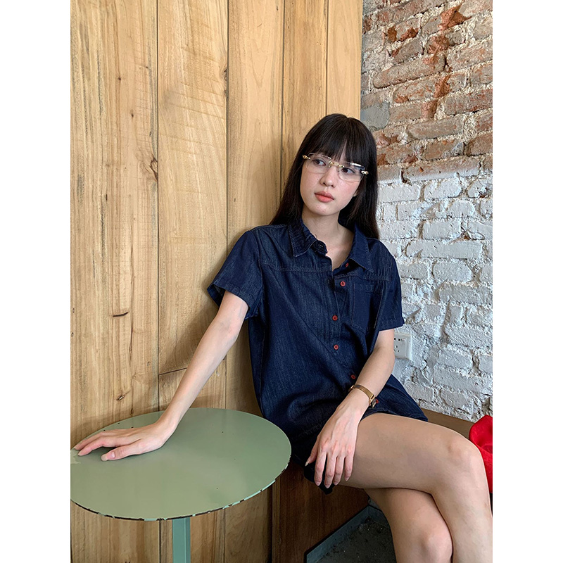 Benuynffy Retro Short Sleeved  - огляд і ціна Women Fashion Jeans Top