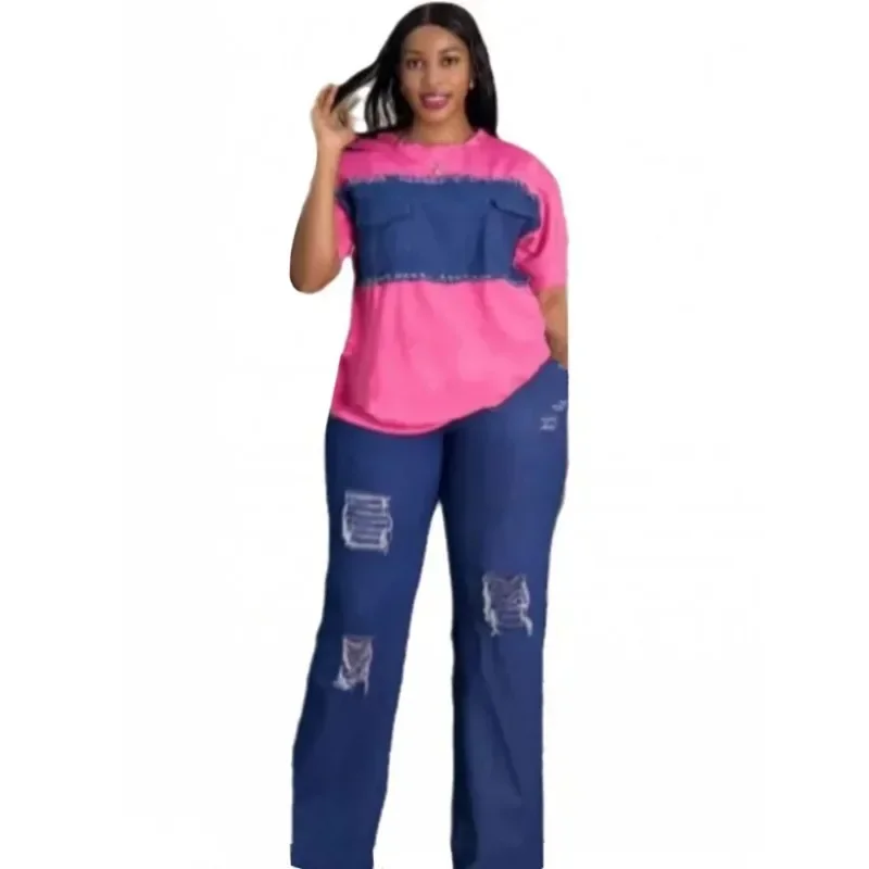 2 Piece Women Set Dashiki Deni - огляд і ціна Women Fashion Jeans Top