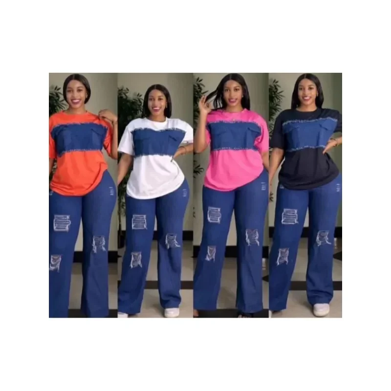2 Piece Women Set Dashiki Deni - огляд і ціна Women Fashion Jeans Top