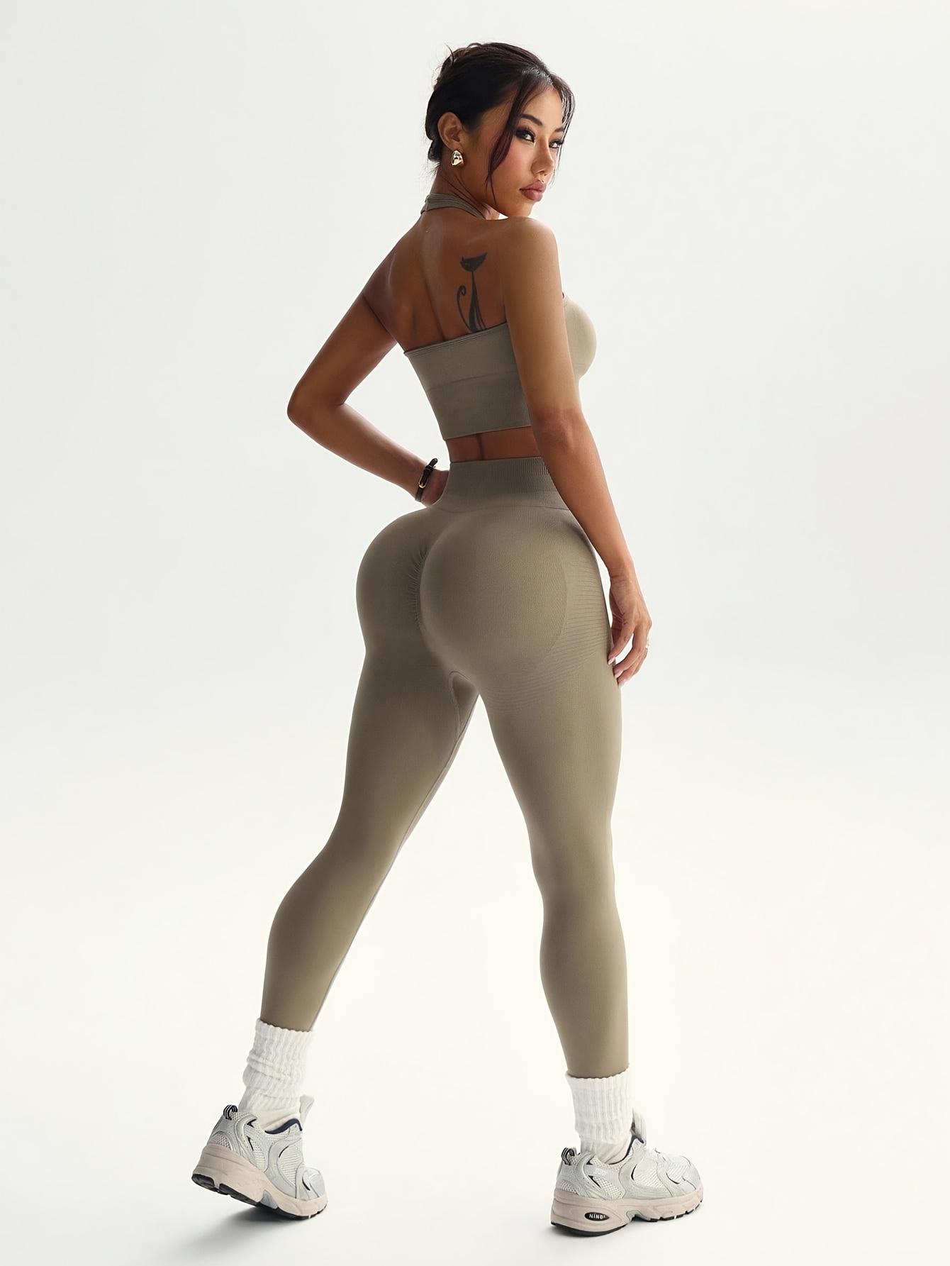 2pcs Solid Color Fashionable V - огляд і ціна High Waist Leggings